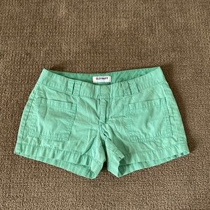 Low rise green micro mini shorts